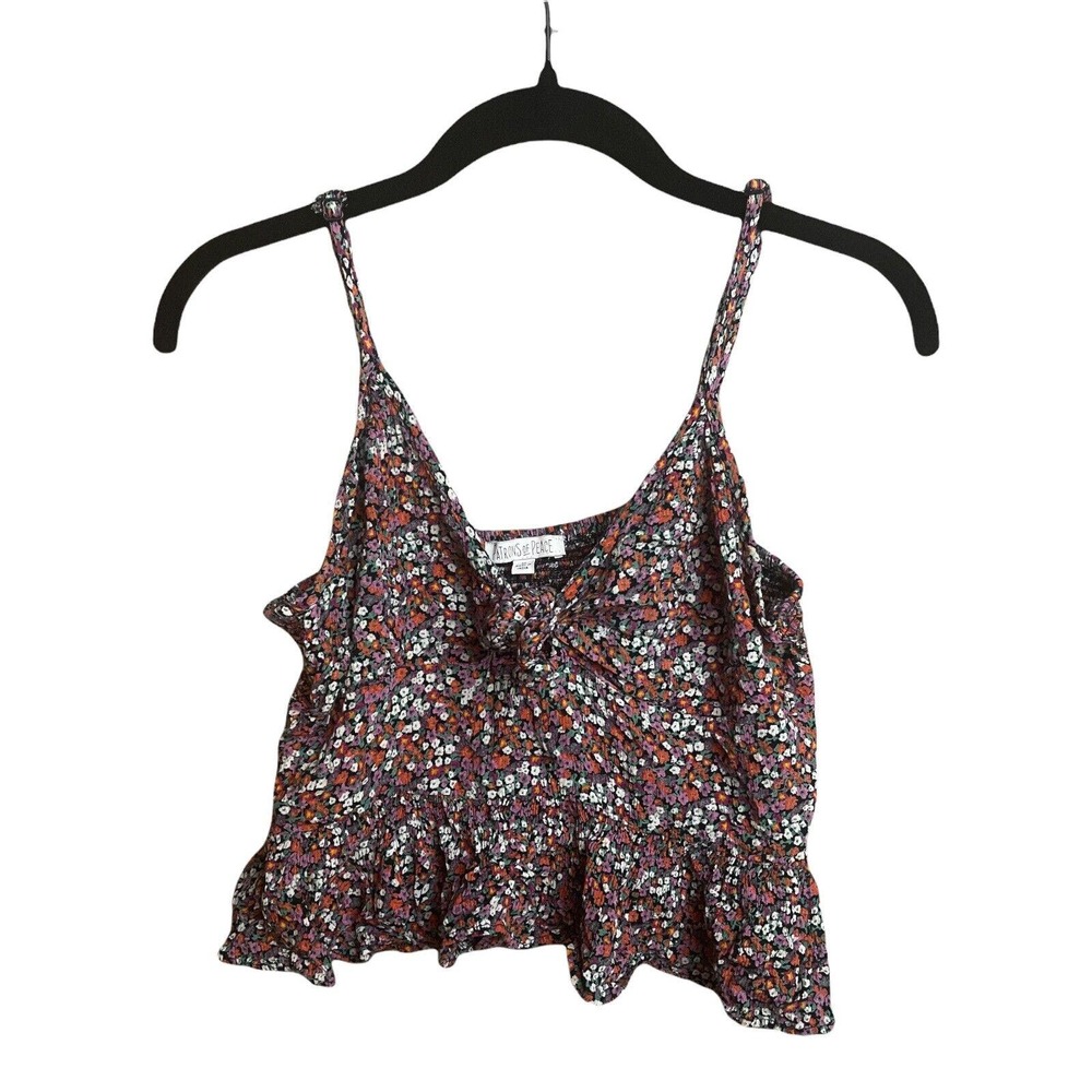 Patrons of Peace Multicolored Floral Cropped‎ Tank Top Size M